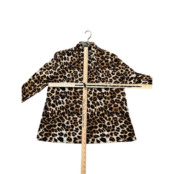 NY & Company 7th Avenue Studio Top Women's XL Leopard Print Turtleneck Pullover - Picture 4 of 4